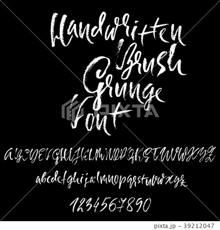 Handdrawn dry brush font. Modern brush lettering 39212047