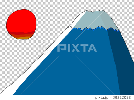 富士山とご来光　【シンプル】 39212058
