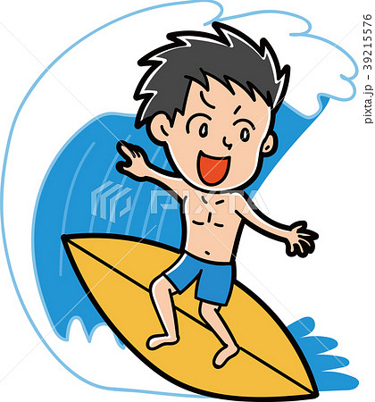 サーフィンをする男性のイラスト素材のイラスト素材 39215576 Pixta