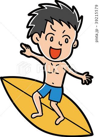 サーフィンをする男性のイラスト素材のイラスト素材