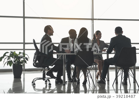 Calm office managers in working process Calm office managers in working process 39218487