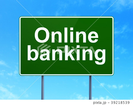 Money concept: Online Banking on road sign Money concept: Online Banking on road sign 39218539
