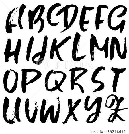 Handdrawn dry brush font. Modern brush lettering 39218612