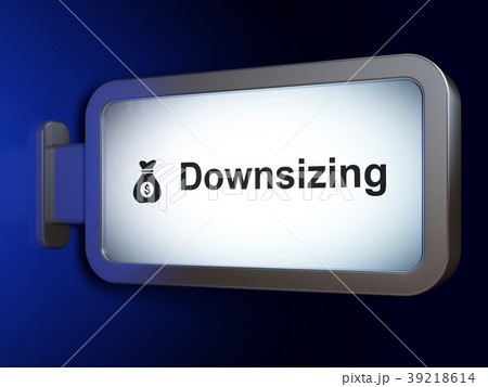 Business concept: Downsizing and Money Bag on 39218614