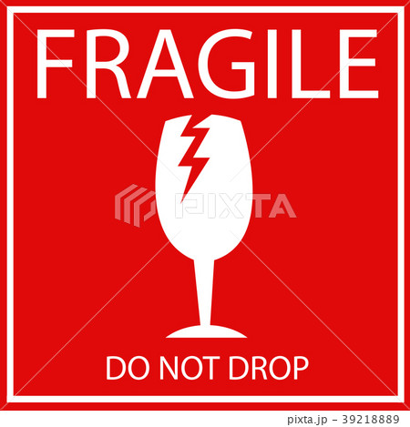 Fragile sign delivery shipping symbol broken Vector Image