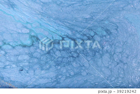 Marble abstract acrylic background. Nature blue 39219242