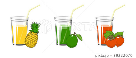 Pineapple , Lime and Persimmon Juices 39222070
