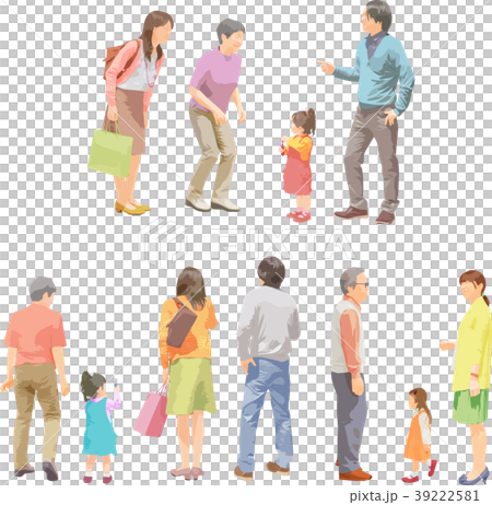 Whole body person illustration _ senior family 39222581