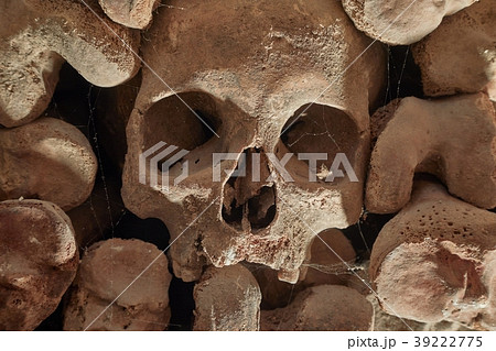 Skulls and bones in a wall Skulls and bones in a wall 39222775