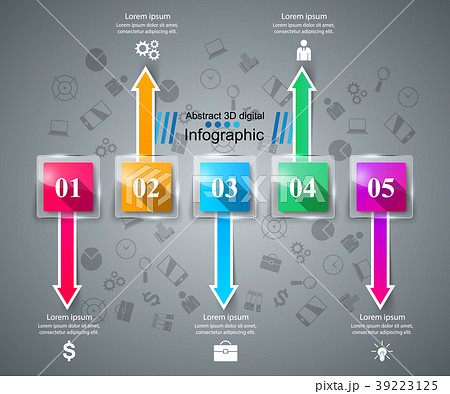 Square 3D digital illustration Infographic. Square 3D digital illustration Infographic. 39223125