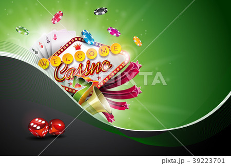 Casino Illustration with poker cards and playing 39223701