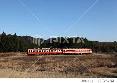 原野を駆け抜けるいすみ鉄道の国鉄色キハ52とキハ28。2013/12/28 39223738