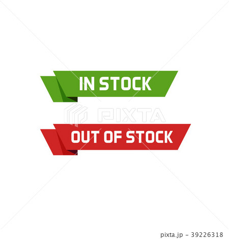 In stock vector sign and out of stock text badge 39226318