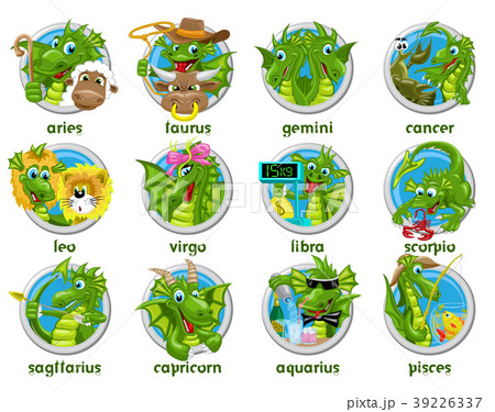 Zodiac set isolated 39226337