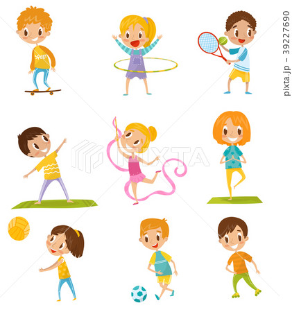 Cute Kids Doing Various Kinds of Sports Set, - Stock Illustration  [70717420] - PIXTA