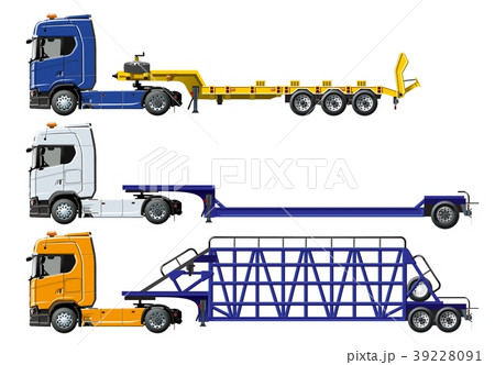 Vector semi trucks set isolated on white Vector semi trucks set isolated on white 39228091