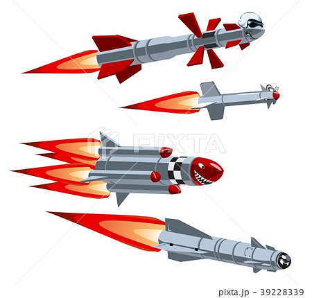 Cartoon Military Missile Setのイラスト素材