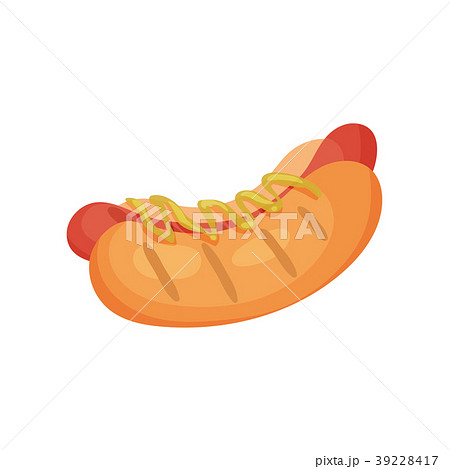 Hot dog with mustard vector Illustration on a 39228417