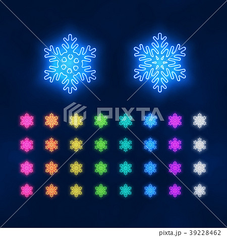 Neon winter sign collection 39228462
