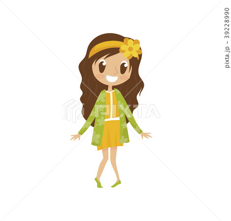 Cartoon of a Teen Girl Looking at a Price Tag on a Dress - Royalty