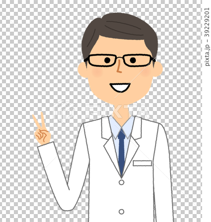 男性V簽到白大衣 男性V簽到白大衣 39229201