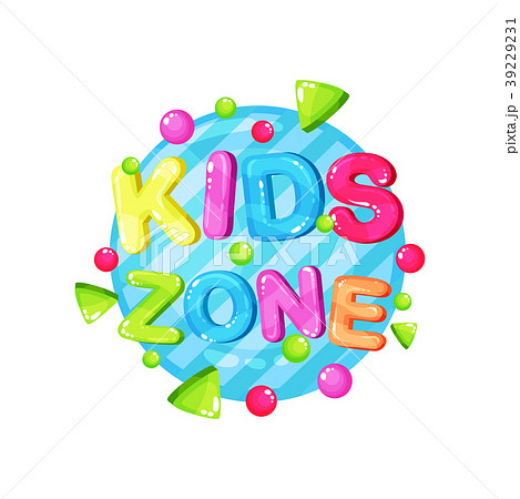 Kids zone logo template design, bright colorful 39229231