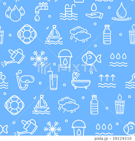 Pool and Water Signs Seamless Pattern Background 39229310