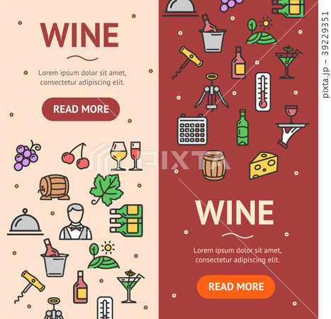 Wine Drink Banner Vecrtical Set. Vector Wine Drink Banner Vecrtical Set. Vector 39229351