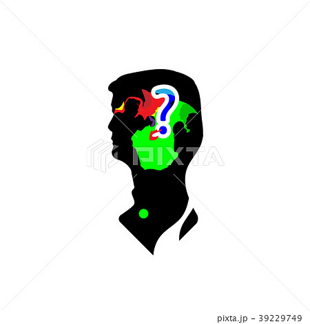 Two boxers fighting in man head silhouette. 39229749