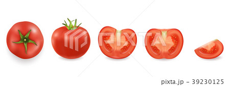 Vector 3d realistic different tomato icon set Vector 3d realistic different tomato icon set 39230125