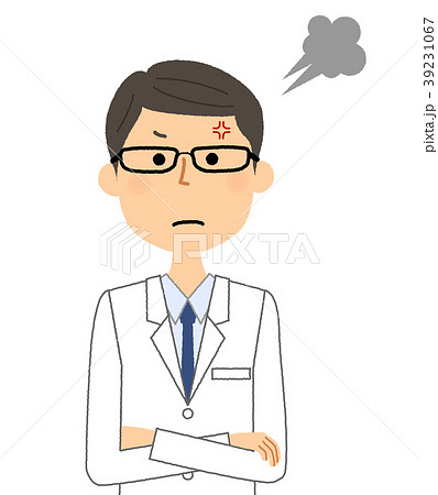 白衣の男性　怒る 39231067