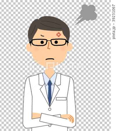 白衣の男性　怒る 39231067