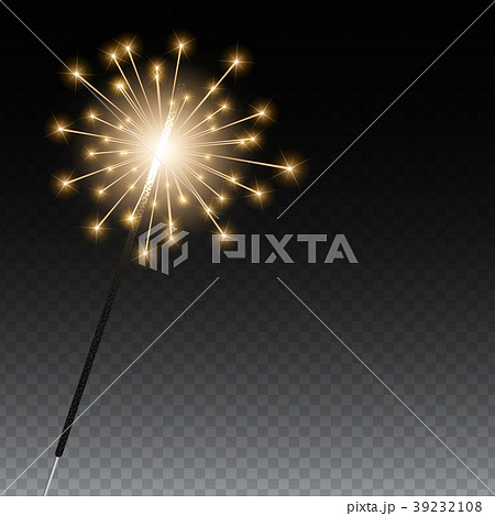 Bengal lights on a transparent background. Vector 39232108