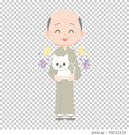 Grandpa and cat 39232210