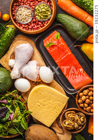 Keto (ketogenic) diet concept. food background 39232275