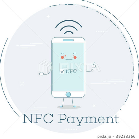 NFC payment concept in line art style 39233266