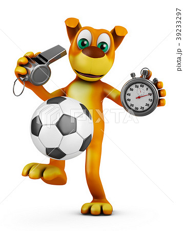 dog with a soccer ball 39233297