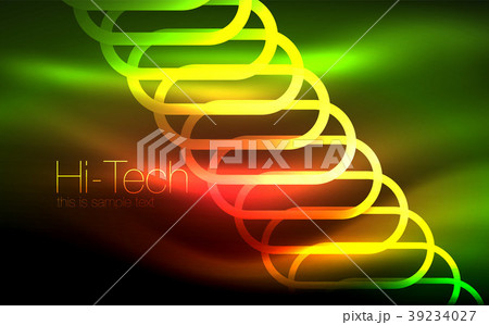 Glowing ellipses dark background, waves and swirl 39234027