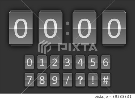 Clock number in flip panel style black background 39238331