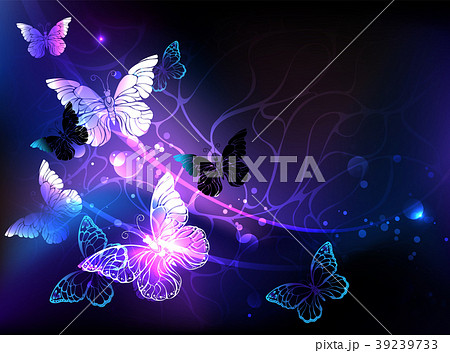 Background with night butterflies 39239733