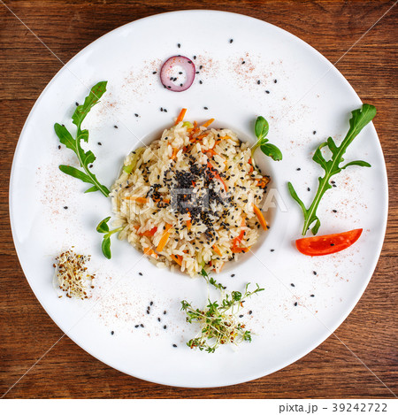 Rice with vegetables and sesame seeds Rice with vegetables and sesame seeds 39242722