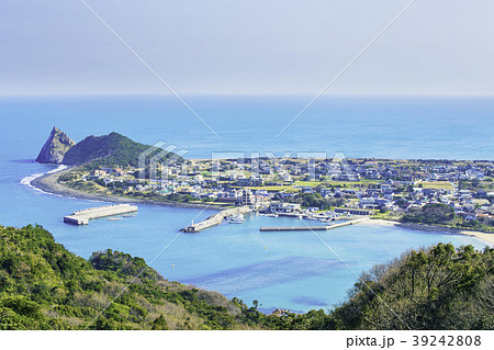 福岡県糸島市 立石山からの美しい景色の写真素材