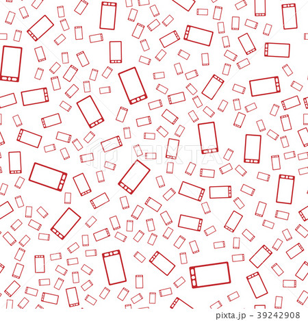 Vector seamless abstract pattern. Red smartphones Vector seamless abstract pattern. Red smartphones 39242908