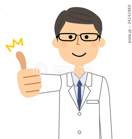 白衣の男性　サムズアップ 39242960