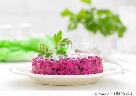 Salad of boiled beet. Beetroot salad with prune 39245912