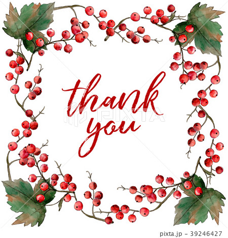 Leaves currant frame in a watercolor style. 39246427