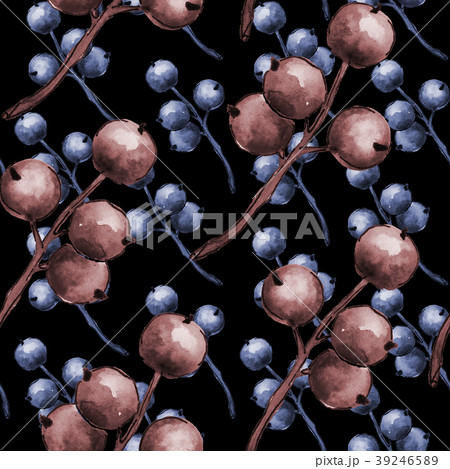 Leaves currant pattern in a watercolor style. Leaves currant pattern in a watercolor style. 39246589