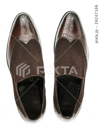 Pair of classic suede brown shoes. Pair of classic suede brown shoes. 39247166