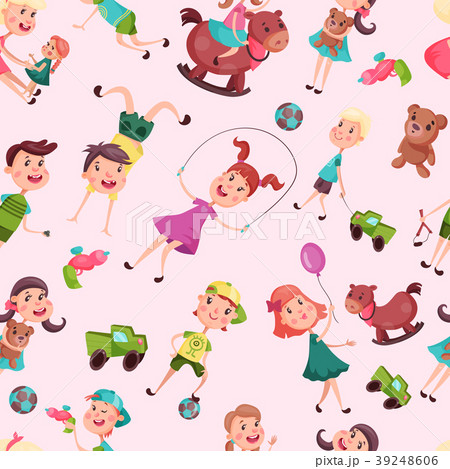 Seamless pattern with school or kindergarten kids 39248606