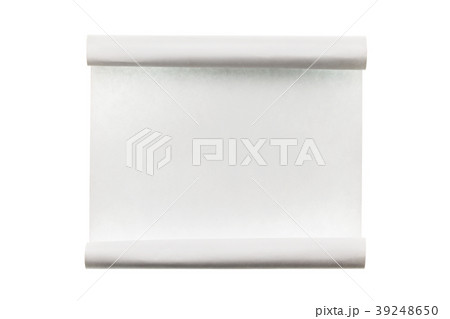Rolled-up piece of paper with space for text. 39248650